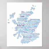 Scottish Slang Word Map Poster (Voorkant)