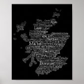 Scottish Slang Word Map Poster (Voorkant)