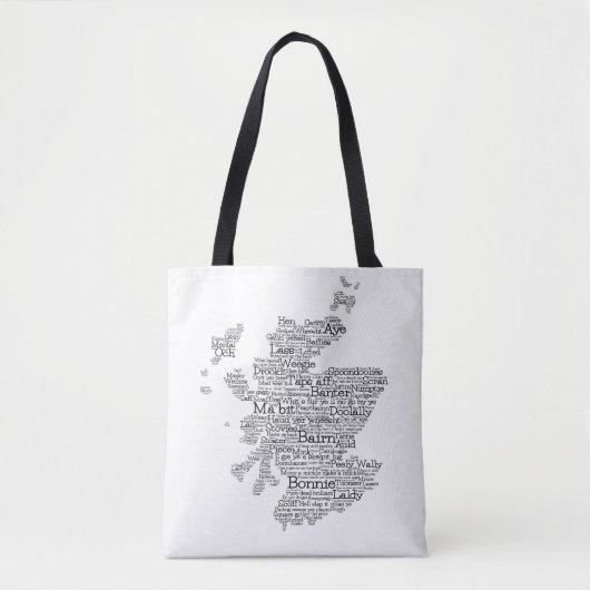Scottish Slang Word Map Tote Bag (Voorkant)