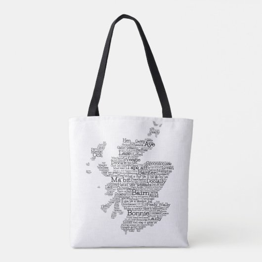 Scottish Slang Word Map Tote Bag (Achterkant)