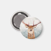 Scottish Stag in the Snow Magnet (Voorkant / Achterkant)