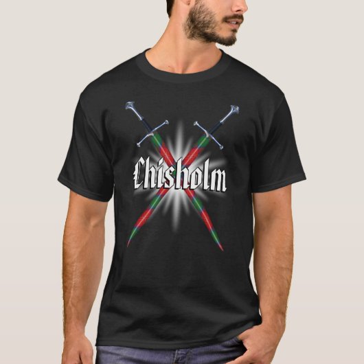 Scottish Steel Clan Chisholm Tartan Pset T-shirt (Voorkant)