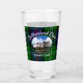 Scottish Sutherland Clan Castle Tartan Glass Cup Glas (Voorkant)