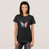 Scottish Swiss Flag Butterfly T-shirt (Voorkant volledig)