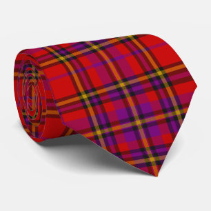 Scottish Tartan Check Stropdas Red Paars