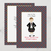 Scottish Tartan Clan Pset Personalized Party Invi Kaart (Voorkant / Achterkant)