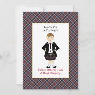 Scottish Tartan Clan Pset Personalized Party Invi Kaart