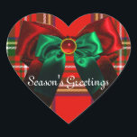 SCOTTISH TARTAN EN RED GREEN BOWS CHRISTMAS HEART HART STICKER<br><div class="desc">Elegant,  klastig Schots tartan in rode groene witte kleuren,  glanzende zijboog en 3D ruby,  emerald gem stenen..Gemakkelijk aan te passen met uw initialen en eigen tekst als een aankondiging,  sparen-de-date,  dank u,  vrijgezellenfeesten,  verjaardagen,  feestdagen,  feestjes,  verlovingen douches,  of slechts over om het even welke gebeurtenis u wenst! .</div>