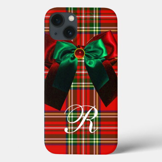 SCOTTISH TARTAN EN RED GREEN BOWS CHRISTMAS PARTIJ Case-Mate iPhone CASE (Achterkant)
