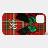 SCOTTISH TARTAN EN RED GREEN BOWS CHRISTMAS PARTIJ Case-Mate iPhone CASE (Achterkant (horizontaal))