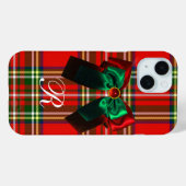 SCOTTISH TARTAN EN RED GREEN BOWS CHRISTMAS PARTIJ Case-Mate iPhone CASE (Achterkant (horizontaal))