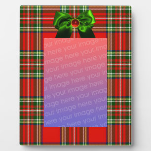 SCOTTISH TARTAN EN RED GREEN BOWS CHRISTMAS PARTIJ FOTOPLAAT