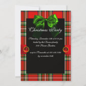 SCOTTISH TARTAN EN RED GREEN BOWS CHRISTMAS PARTIJ KAART (Achterkant)