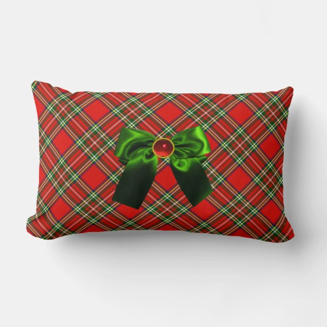 SCOTTISH TARTAN EN RED GREEN BOWS CHRISTMAS PARTIJ KUSSEN (Voorkant)