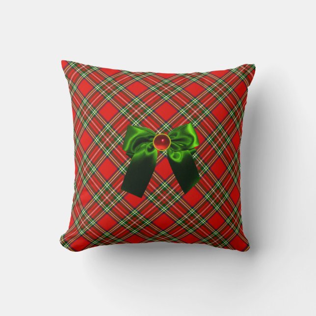 SCOTTISH TARTAN EN RED GREEN BOWS CHRISTMAS PARTIJ KUSSEN (Voorkant)