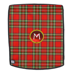 SCOTTISH TARTAN EN RODE RUBY GEM STONE MONOGRAM RUGTASSEN