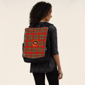 SCOTTISH TARTAN EN RODE RUBY GEM STONE MONOGRAM RUGTASSEN (Gedragen)