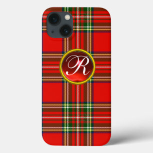 SCOTTISH TARTAN EN RODE RUBY GEMSTONE MONOGRAM Case-Mate iPhone CASE