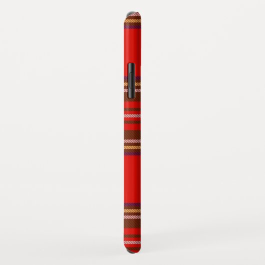 SCOTTISH TARTAN EN RODE RUBY GEMSTONE MONOGRAM Case-Mate iPhone CASE (Achterkant/rechts)