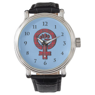 Scottish Tartan Feminist Watch Horloge