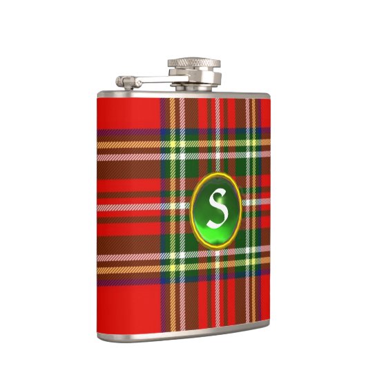 SCOTTISH TARTAN GREEN EMERALD GEMSTONE MONOGRAM HEUPFLES (Rechts)