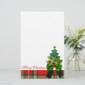 SCOTTISH TARTAN, GROENBOW EN CHRISTMAS TREE BRIEFPAPIER (Staand voorkant)