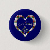 Scottish Tartan Heart Thistle Button (Voorkant)