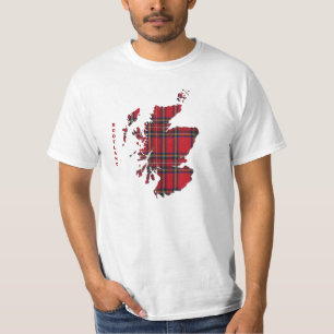 Scottish Tartan Map of Scotland T-Shirt