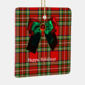 SCOTTISH TARTAN MET RODE GROEN CHRISTMAS BOWS KERAMISCH ORNAMENT (Rechts)