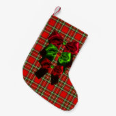SCOTTISH TARTAN MET RODE GROEN CHRISTMAS BOWS KLEINE KERSTSOK (Voorkant (Hangend))
