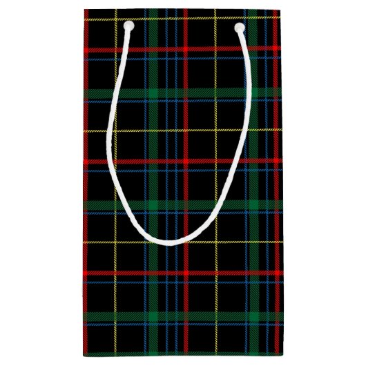 Scottish Tartan Monogram Green Red Black Klein Cadeauzakje (Achterkant)