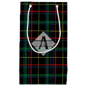 Scottish Tartan Monogram Green Red Black Klein Cadeauzakje (Voorkant)