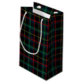 Scottish Tartan Monogram Green Red Black Klein Cadeauzakje (Achterkant Gekanteld)