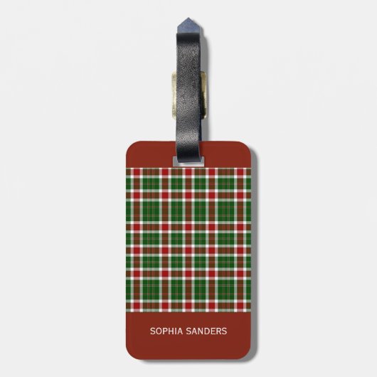 Scottish Tartan Pattern  Bagagelabel (Achterkant verticaal)