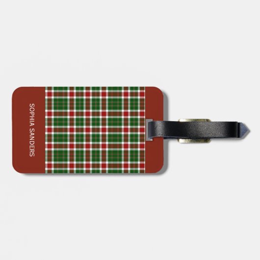 Scottish Tartan Pattern  Bagagelabel (Achterkant horizontaal)