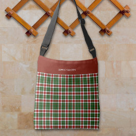 Scottish Tartan Pattern Christmas Colors Crossbody Tas