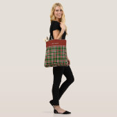 Scottish Tartan Pattern Christmas Tote Bag (Op model)