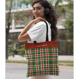 Scottish Tartan Pattern Christmas Tote Bag