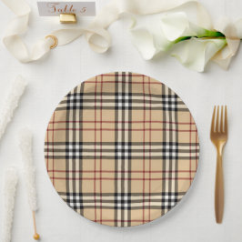Scottish Tartan Pattern Papieren Bordje