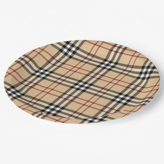 Scottish Tartan Pattern Papieren Bordje (Gekanteld)