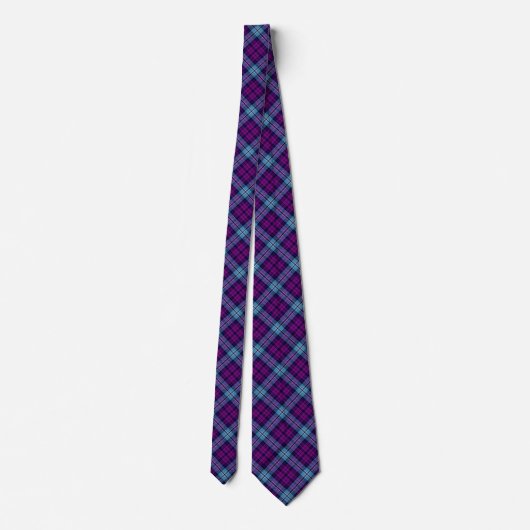 Scottish Tartan Plaid Purple Blue Pattern Stropdas (Achterkant)