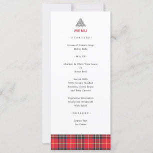 Scottish Tartan Pset Celtic Knot Wedding Menu