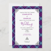 Scottish Tartan Pset Celtic Symbols Wedding Kaart (Voorkant)