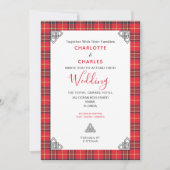 Scottish Tartan Pset Celtic Symbols Wedding Kaart (Voorkant)