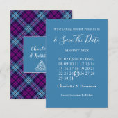 Scottish Tartan Pset Celtic Symbols Wedding Save The Date (Voorkant / Achterkant)