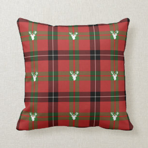 Scottish Tartan Pset & Deer Holiday Pillow Kussen