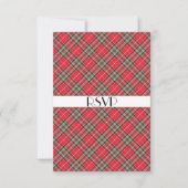 Scottish Tartan Pset Theme Celebration Party RSVP Kaart (Voorkant)