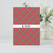 Scottish Tartan Pset Theme Celebration Party RSVP Kaart (Staand voorkant)