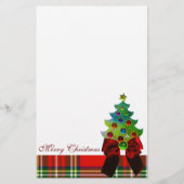SCOTTISH TARTAN, RED BOW EN CHRISTMAS TREE BRIEFPAPIER (Voorkant)