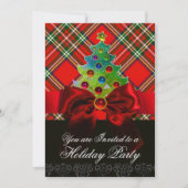 SCOTTISH TARTAN, RED BOW EN CHRISTMAS TREE KAART (Voorkant)